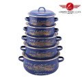 5PCS Enamel Pot Size 16-24cm Enamel Cookware Pot